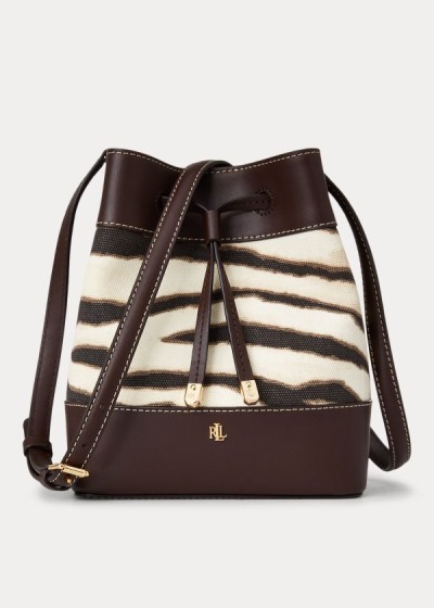 Bolsa Ralph Lauren Mujer Creme / Cafes - Print Debby Drawstring - DLREO8045